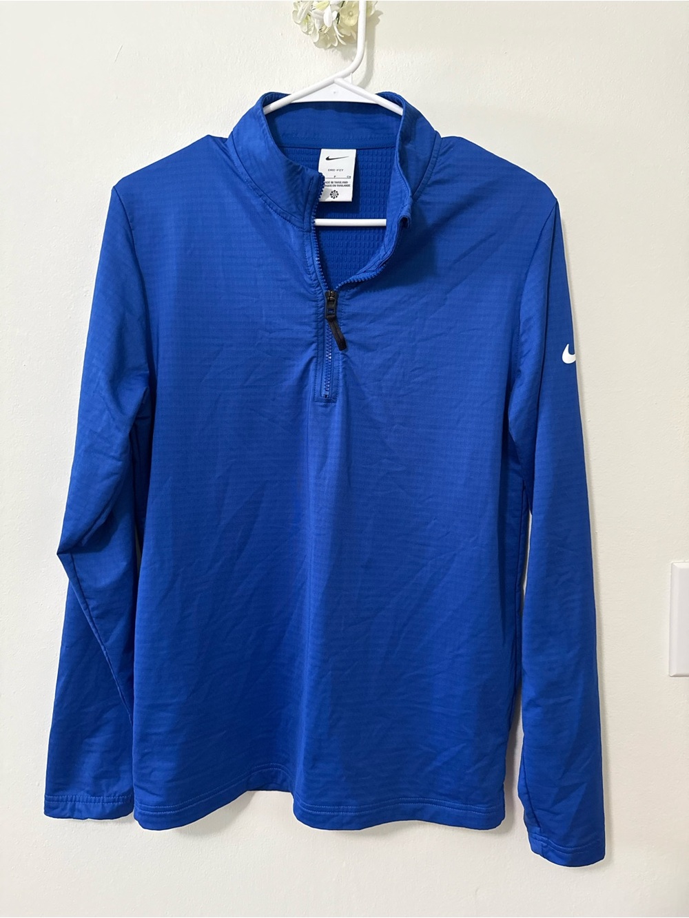 Nike Men’s Royal Blue Long-Sleeve Half-Zip Swim Rash Guard